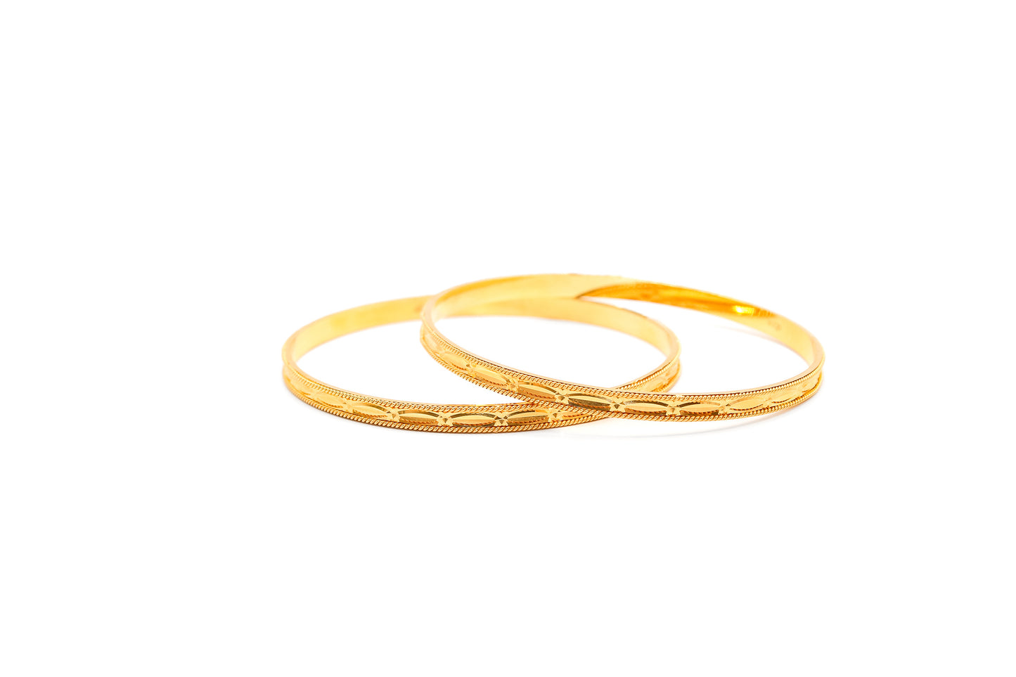 21K Gold Solid Bangles