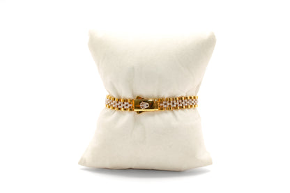 18K Gold Two Tone Link Bracelet