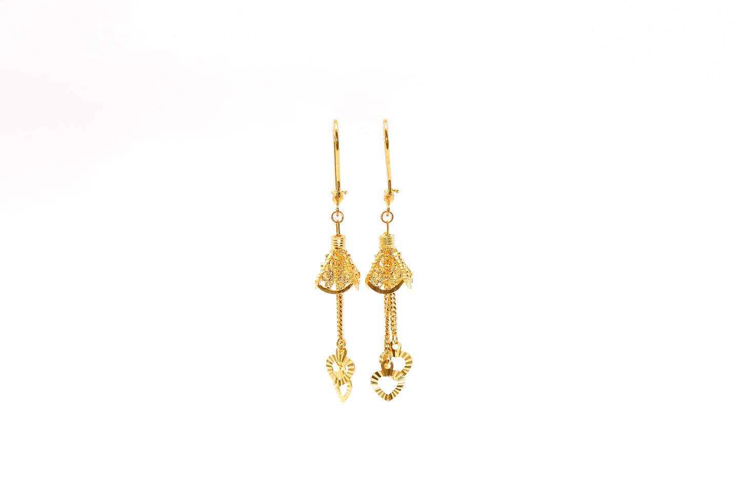 21K Gold Heart Earrings