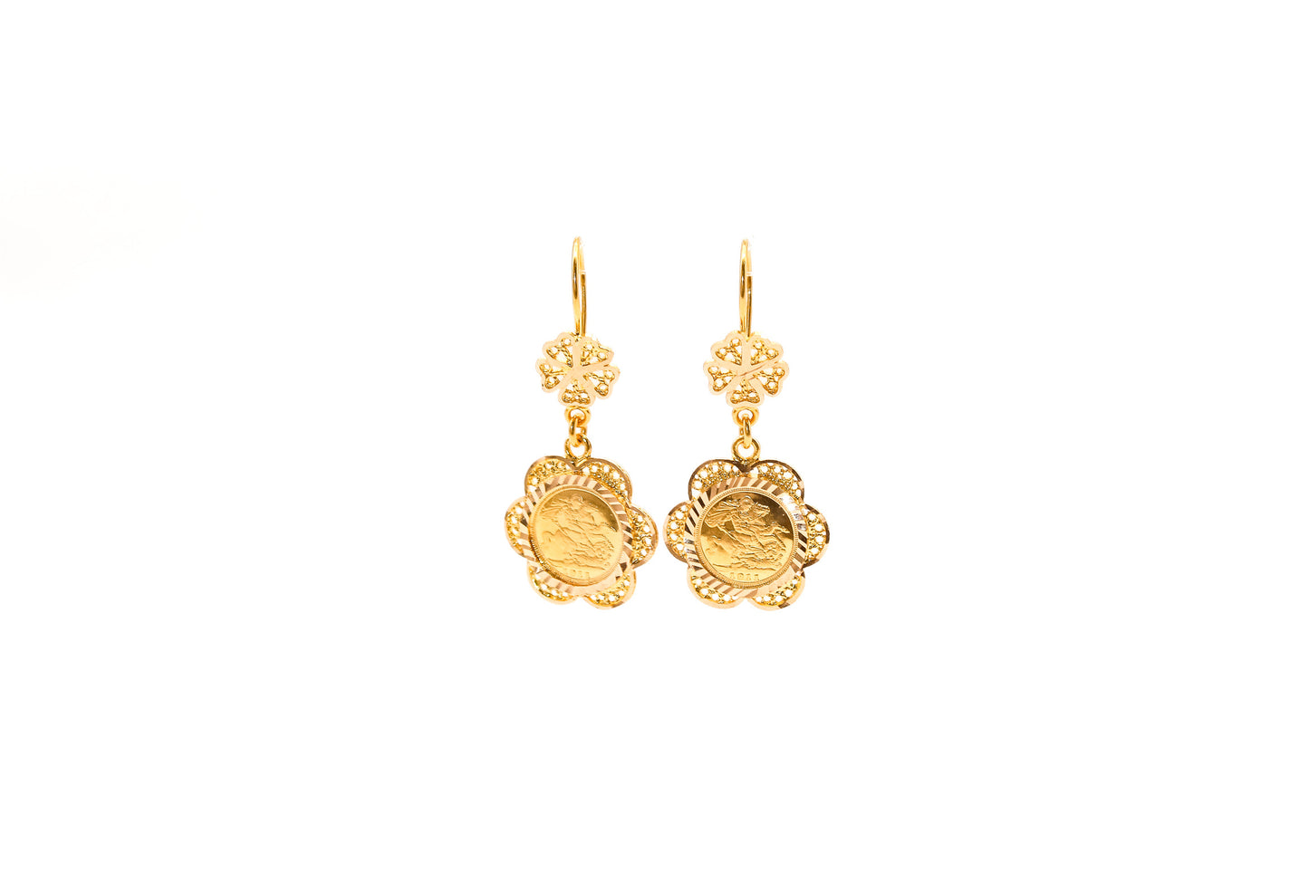 21K Gold Coin Earrings