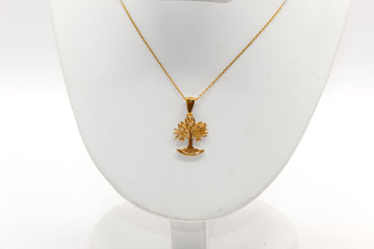 21K Gold Olive Tree Necklace