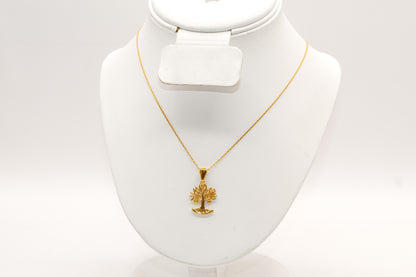 21K Gold Olive Tree Necklace