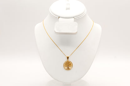 21K Gold Olive Tree Necklace