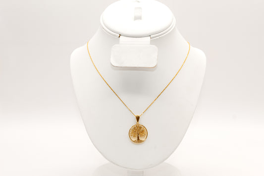 21K Gold Olive Tree Necklace