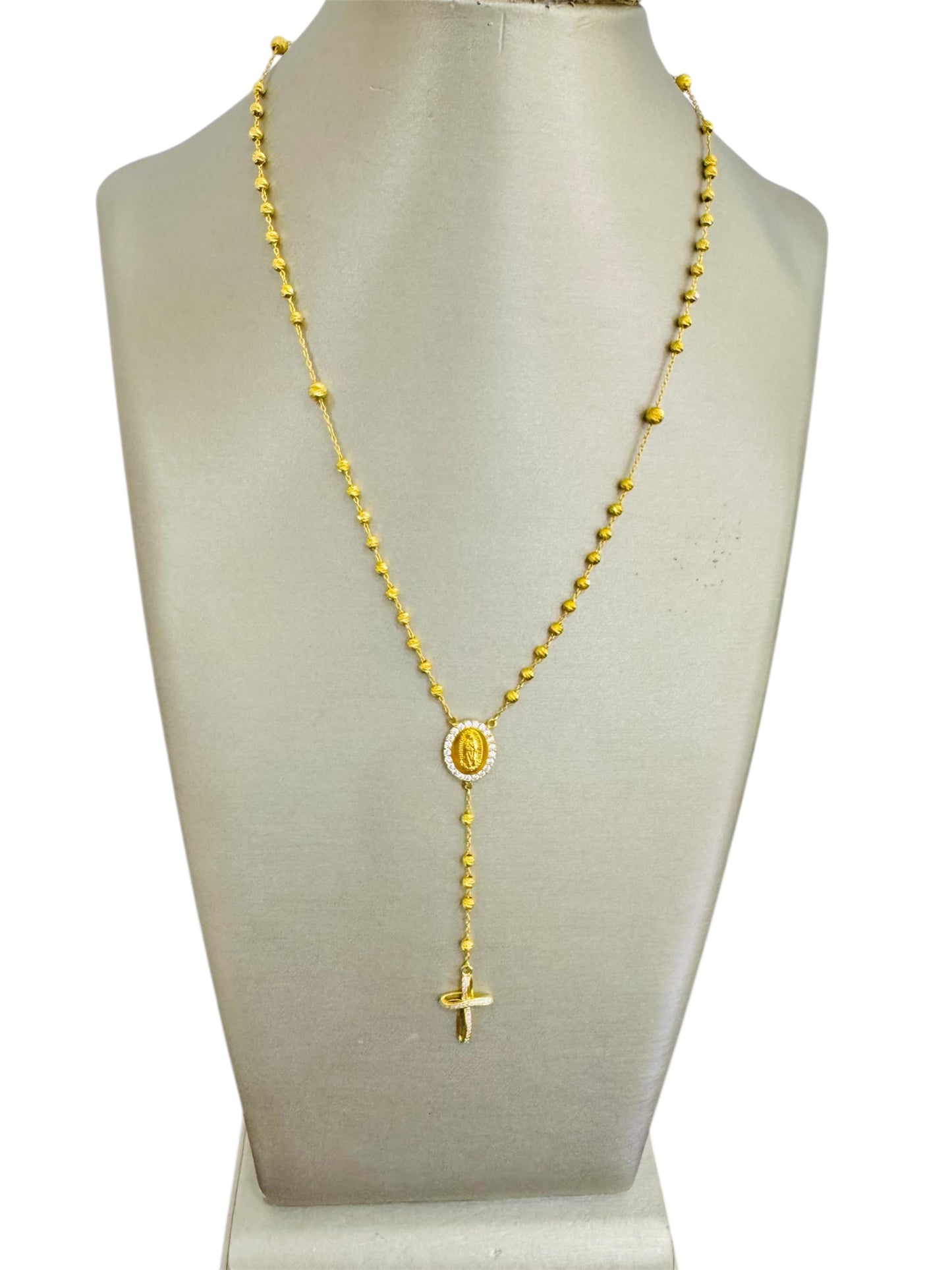 21K Gold Rosary Necklace