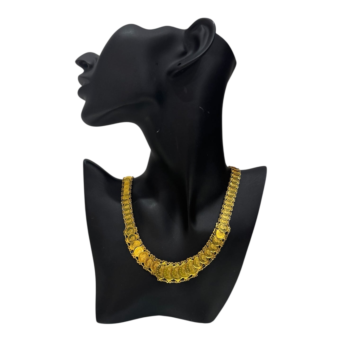 21K Gold Graduated Coin Necklace