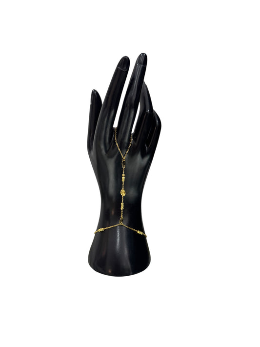 21K Gold Flower Hand Bracelet