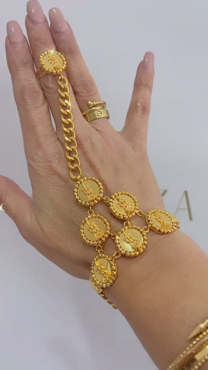 21k Gold Himo Hand Bracelet